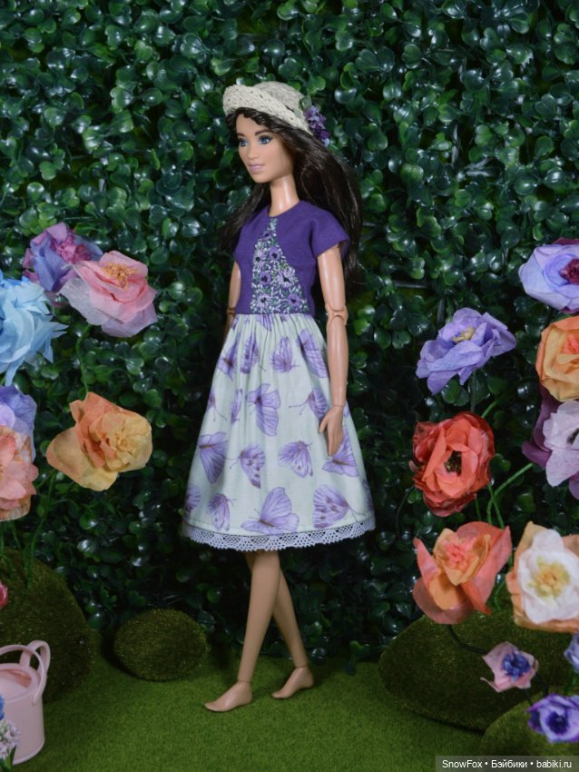 Соломенная шляпка "Цветы" для кукол 1:6 (barbie, Integrity toys,bjd) (фото 3)