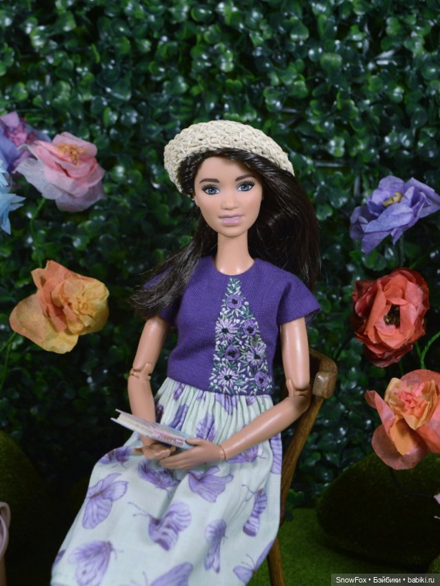 Соломенная шляпка "Цветы" для кукол 1:6 (barbie, Integrity toys,bjd) (фото 4)