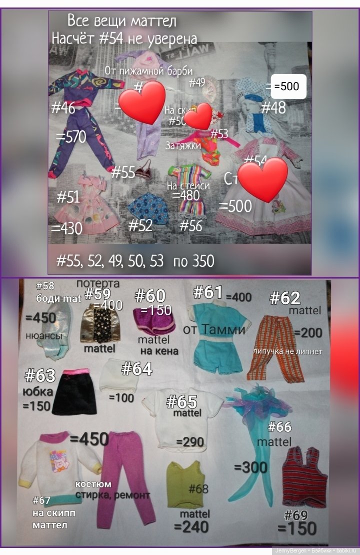 Одежда, обувь, сумки, шляпки и др. для Барби Mattel