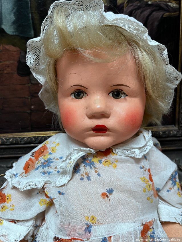 Käthe Kruse Puppe V «Du Mein», около 1952-55 года — магнезитовая голова (фото 10)