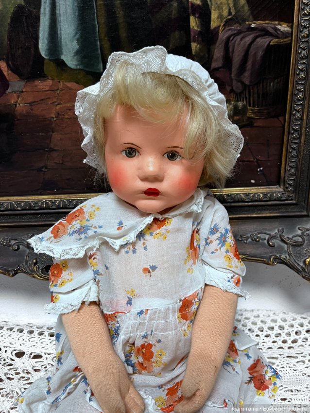 Käthe Kruse Puppe V «Du Mein», около 1952-55 года — магнезитовая голова (фото 4)