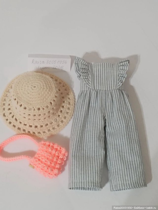Комбинезон, шляпа, сумочка для кукол Паола Рейна 32-34 см (фото 7)
