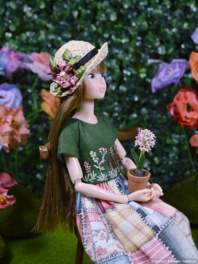 Соломенная шляпка для кукол 1:6 (momoko, Integrity toys,bjd) (фото 2)