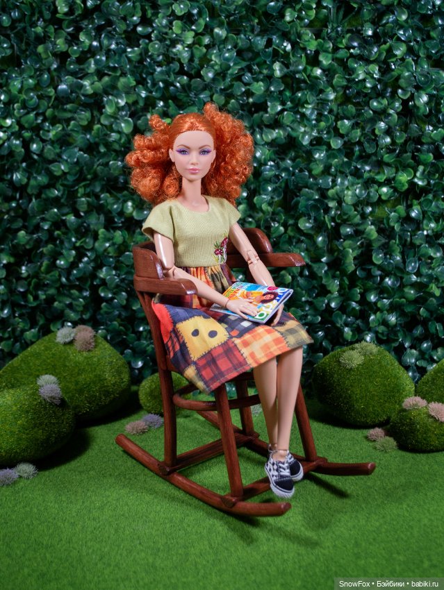Кресло-качалка "Плющ" для кукол 1:6 (Barbie, Momoko,bjd) (фото 4)