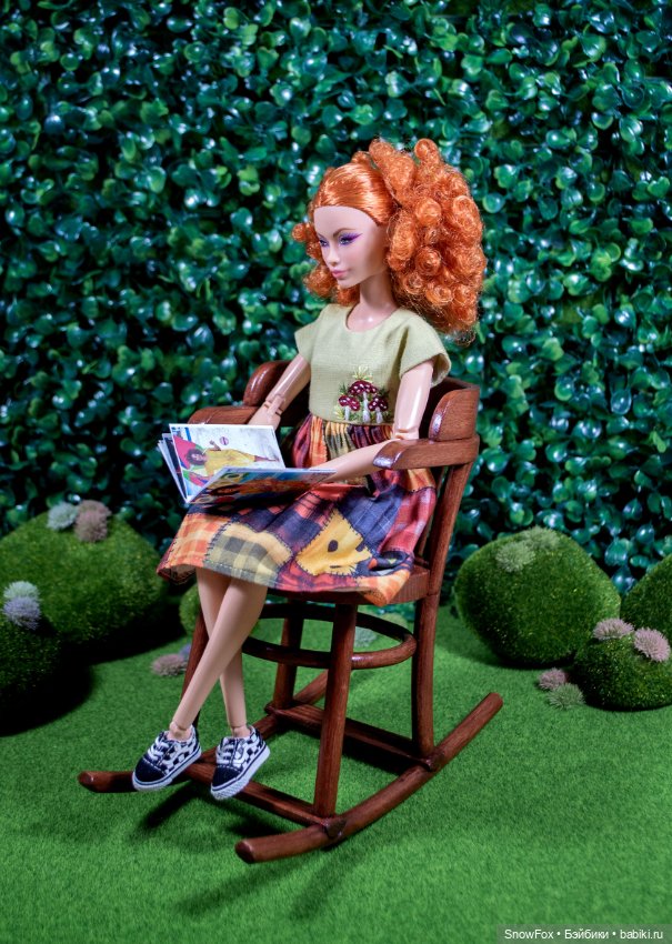 Кресло-качалка "Плющ" для кукол 1:6 (Barbie, Momoko,bjd) (фото 5)
