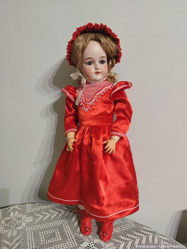 Платье,шляпка и ботинки для антикварной куклы (фото 3)