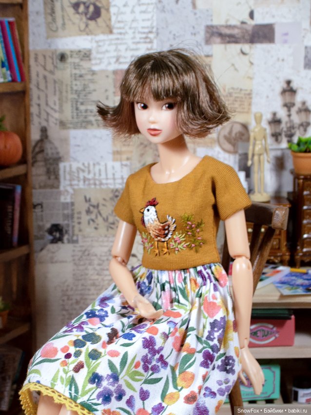 Платье "Курочка" для кукол Momoko (стандарт,подросток), Barbie (низкая), бжд (фото 4)
