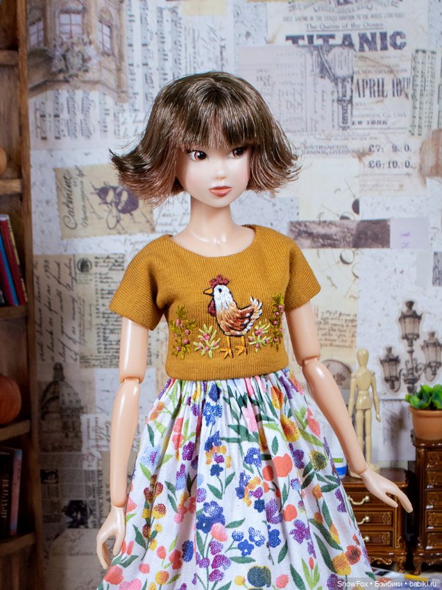 Платье "Курочка" для кукол Momoko (стандарт,подросток), Barbie (низкая), бжд (фото 2)