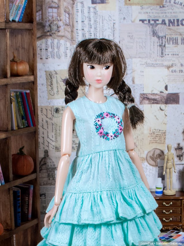 Платье "Венок" для кукол Momoko (стандарт,подросток), Barbie (низкая) (фото 4)
