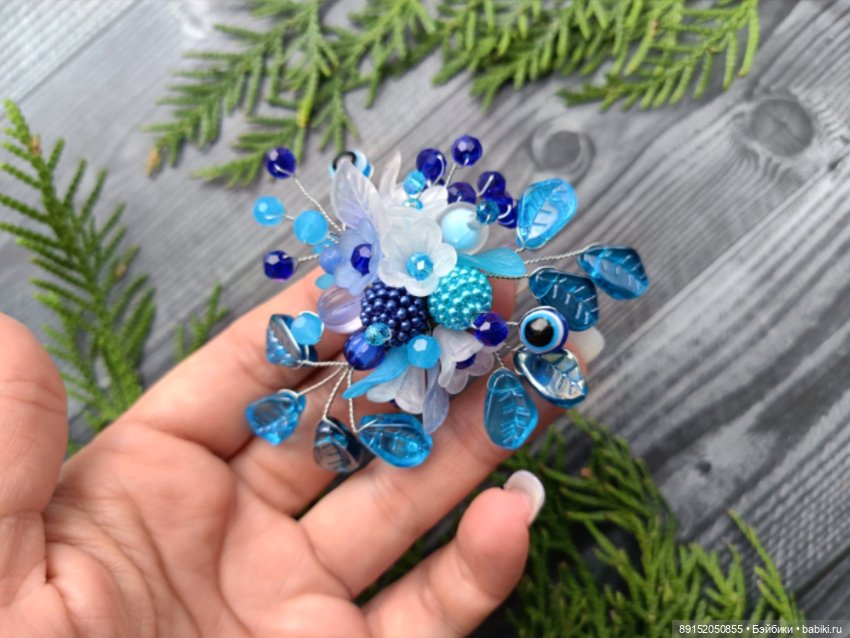 Украшение брошь, букетик, заколка для кукол (фото 2)