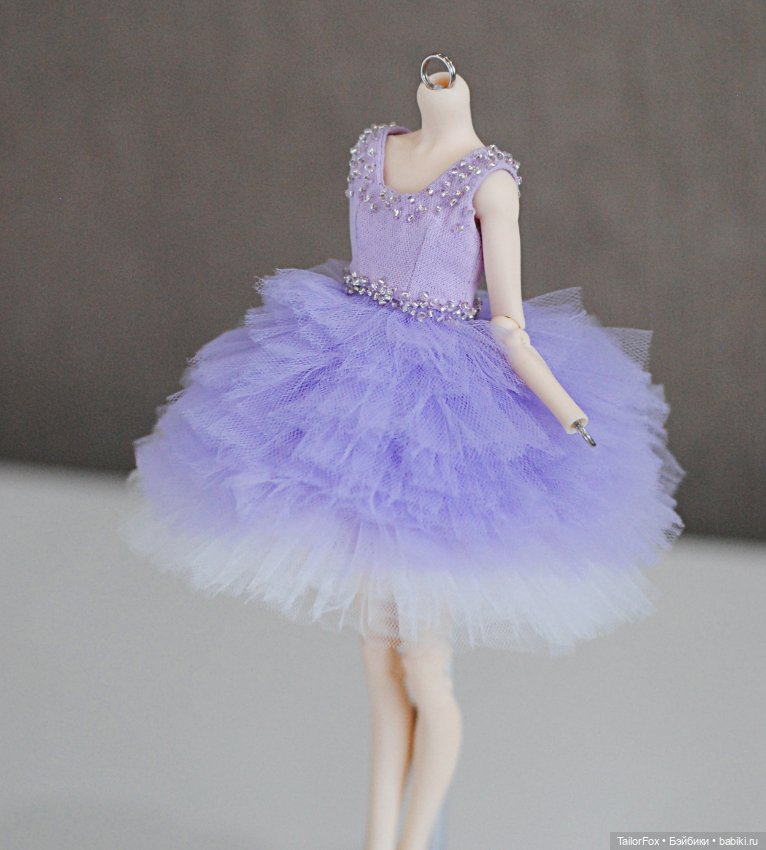 Волшебное сиреневое платье для кукол Елены Акимовой Open Dolls ростом 24,5 см 💜 (фото 4)