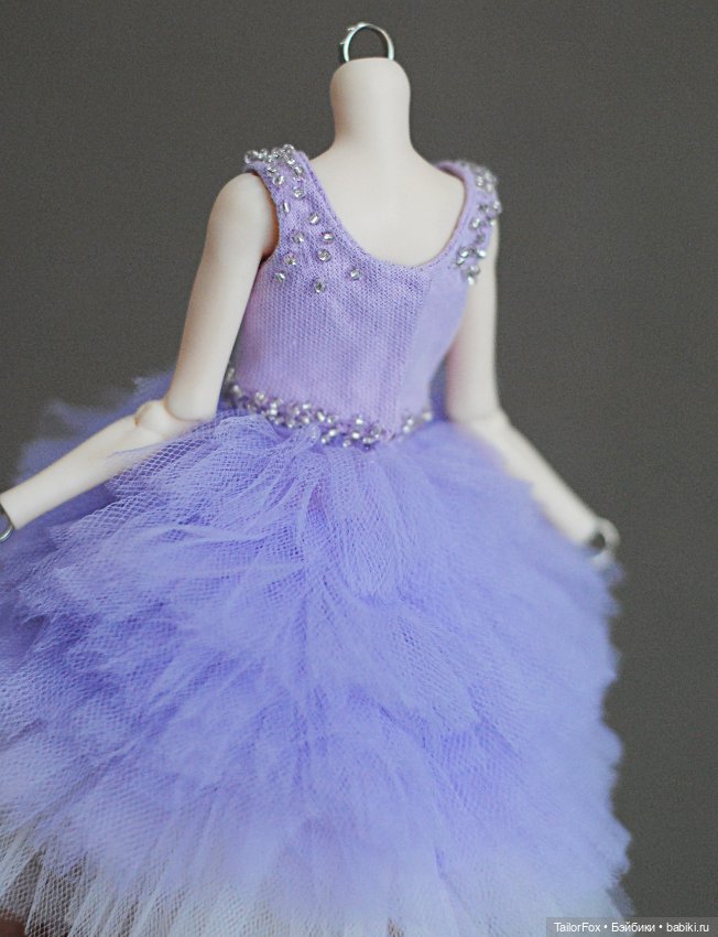 Волшебное сиреневое платье для кукол Елены Акимовой Open Dolls ростом 24,5 см 💜 (фото 8)
