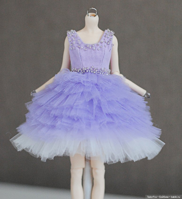 Волшебное сиреневое платье для кукол Елены Акимовой Open Dolls ростом 24,5 см 💜 (фото 3)