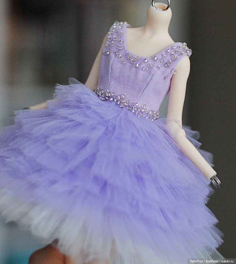 Волшебное сиреневое платье для кукол Елены Акимовой Open Dolls ростом 24,5 см 💜