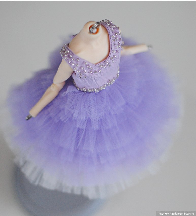 Волшебное сиреневое платье для кукол Елены Акимовой Open Dolls ростом 24,5 см 💜 (фото 5)