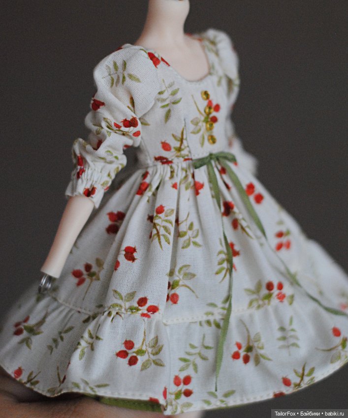 Очаровательное платье с подъюбником для кукол Елены Акимовой Open Dolls ростом 24,5 см ✨🌿 (фото 6)