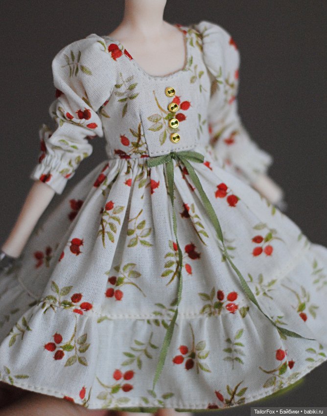 Очаровательное платье с подъюбником для кукол Елены Акимовой Open Dolls ростом 24,5 см ✨🌿 (фото 3)
