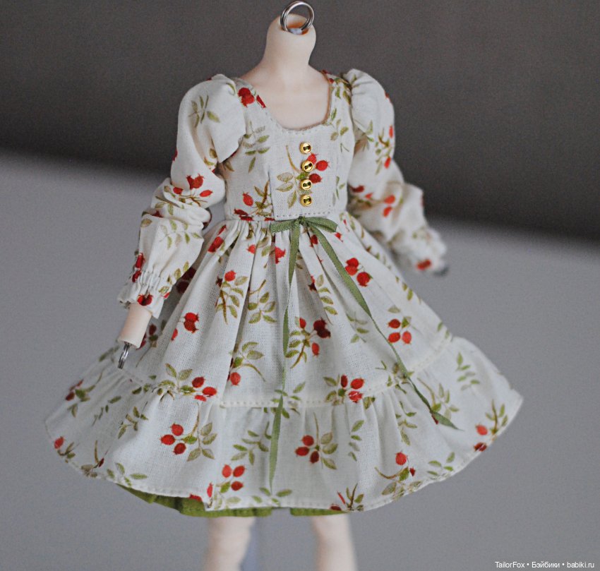 Очаровательное платье с подъюбником для кукол Елены Акимовой Open Dolls ростом 24,5 см ✨🌿 (фото 7)