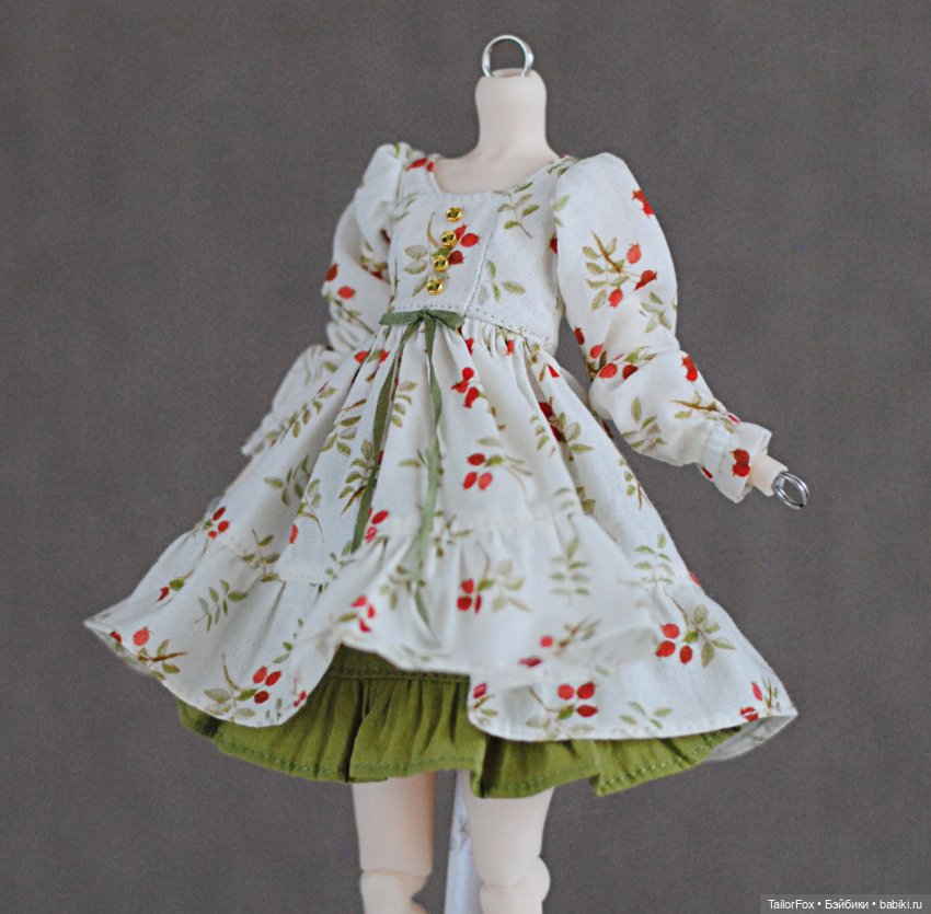 Очаровательное платье с подъюбником для кукол Елены Акимовой Open Dolls ростом 24,5 см ✨🌿 (фото 2)