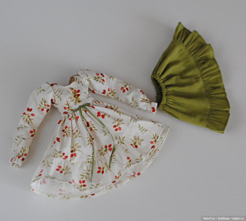 Очаровательное платье с подъюбником для кукол Елены Акимовой Open Dolls ростом 24,5 см ✨🌿 (фото 4)