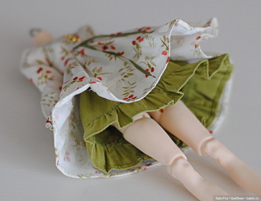 Очаровательное платье с подъюбником для кукол Елены Акимовой Open Dolls ростом 24,5 см ✨🌿 (фото 5)