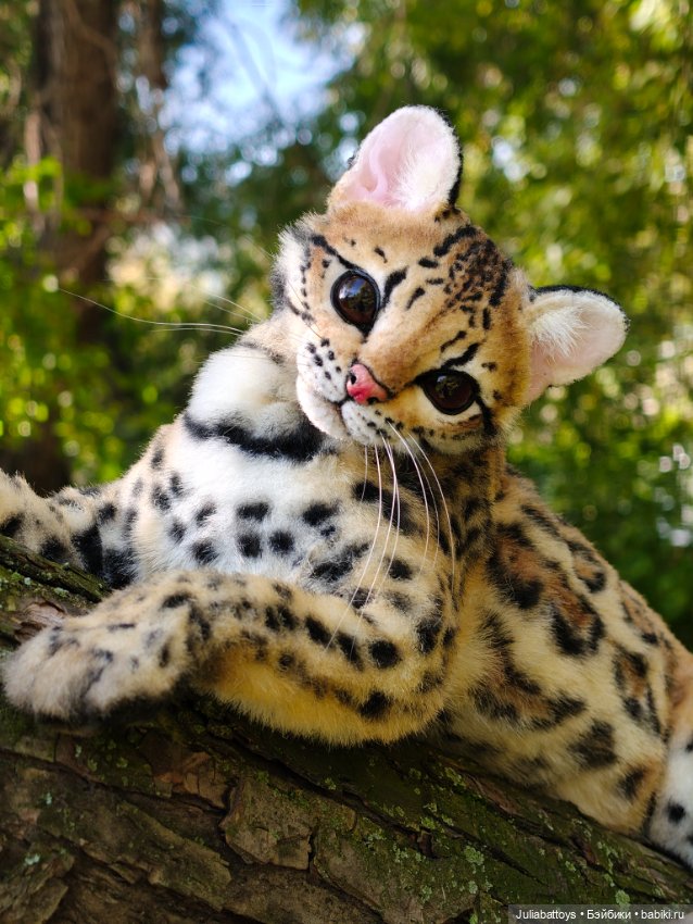 Реалистичная игрушка кот. Дикий кот оцелот (фото 7)