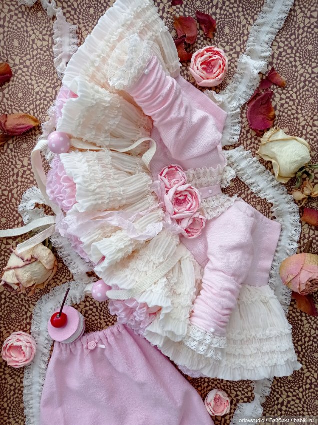 🍭🍥Наряд - пироженка "Крем шантильи" 💗💕для кукол Готц/Zwergnase (фото 9)
