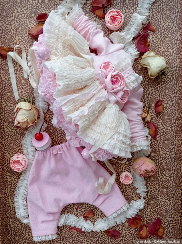 🍭🍥Наряд - пироженка "Крем шантильи" 💗💕для кукол Готц/Zwergnase (фото 4)