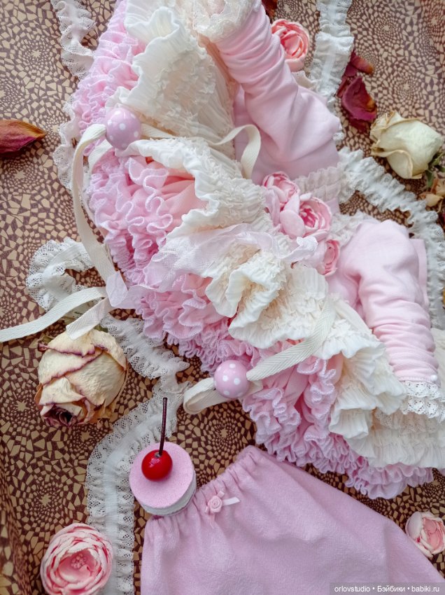 🍭🍥Наряд - пироженка "Крем шантильи" 💗💕для кукол Готц/Zwergnase (фото 7)
