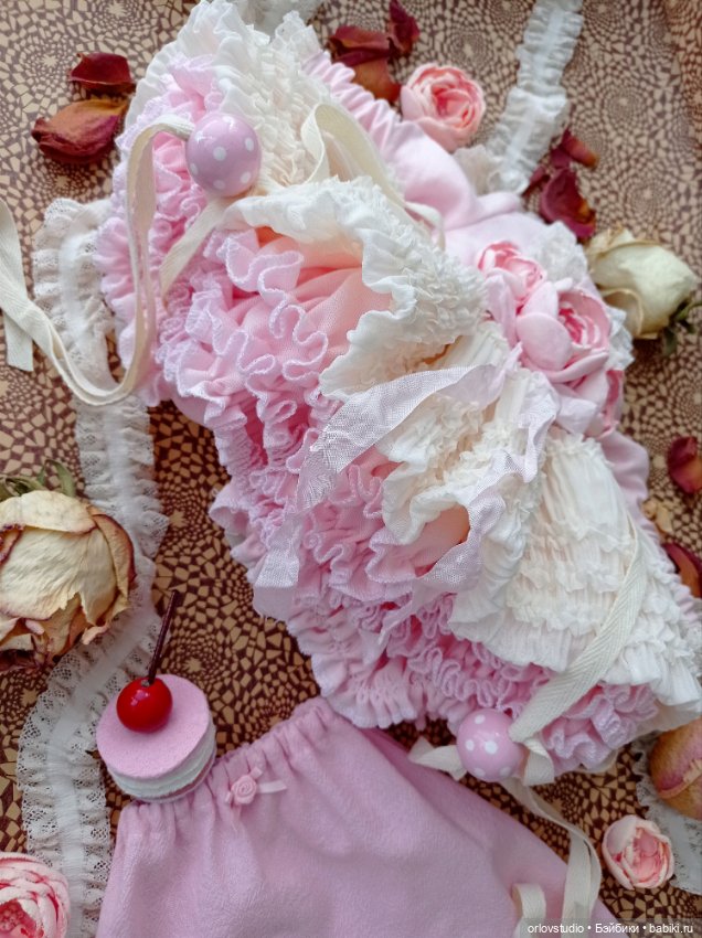 🍭🍥Наряд - пироженка "Крем шантильи" 💗💕для кукол Готц/Zwergnase (фото 10)