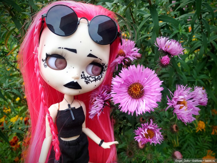 Кастомная Блайз Эмма-Роуз в стиле Альт-Гот (Custom Blythe) с шарниром
