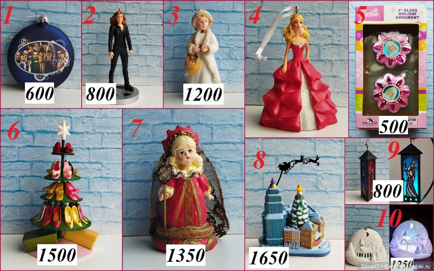 Разные елочные игрушки (мадам Александр, Дивергент и тд) от Hallmark