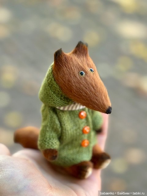 Лисенок в зеленом пальто — Авторские игрушки