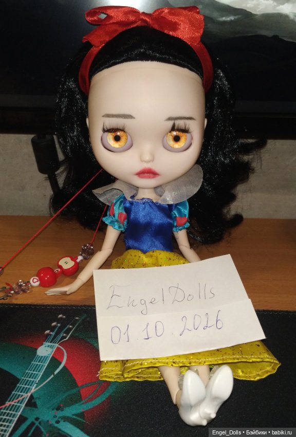Кастомная Блайз Белоснежка c шейным шарниром (Blythe Snow White) (фото 4)