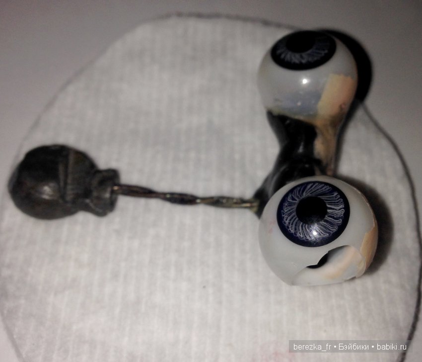 Ремонт стеклянного (разбитого) антикварного глазика (фото 2)