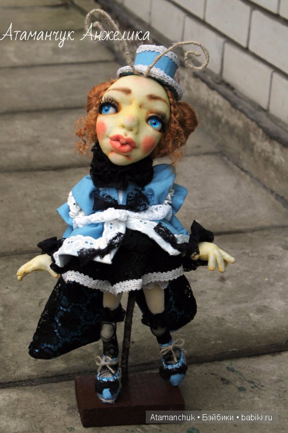 Девочка Мотылек - скульптурно-текстильная - чулочная техника