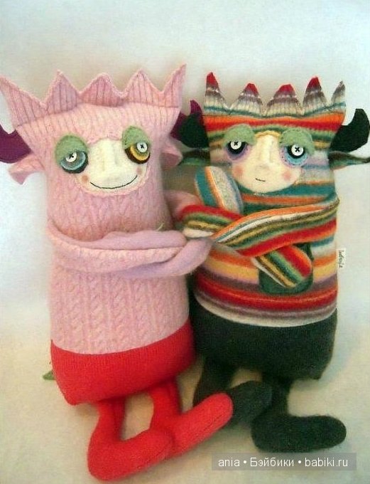 Авторские игрушки Amanda Katzenmeyer. Из старых свитеров (фото 10)