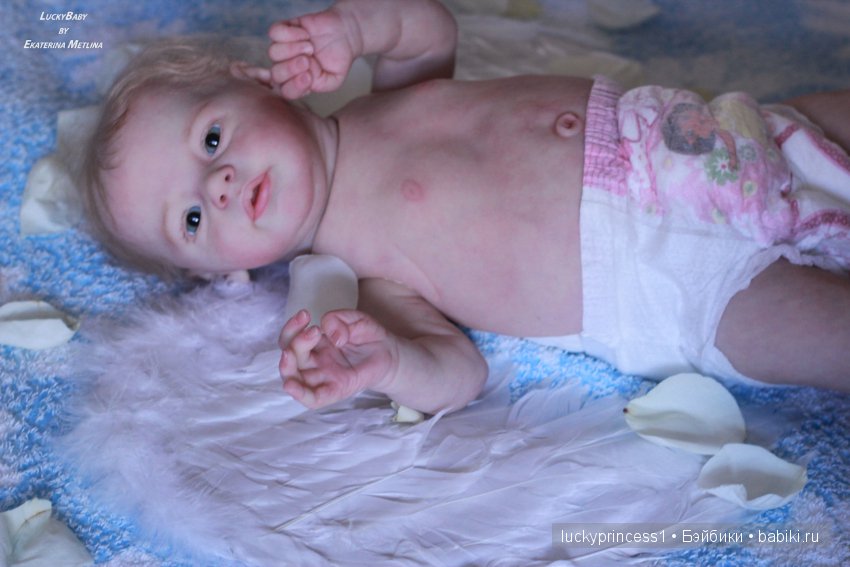 Ангелочек из молда Ларри, кукла реборн Екатерины Метлиной