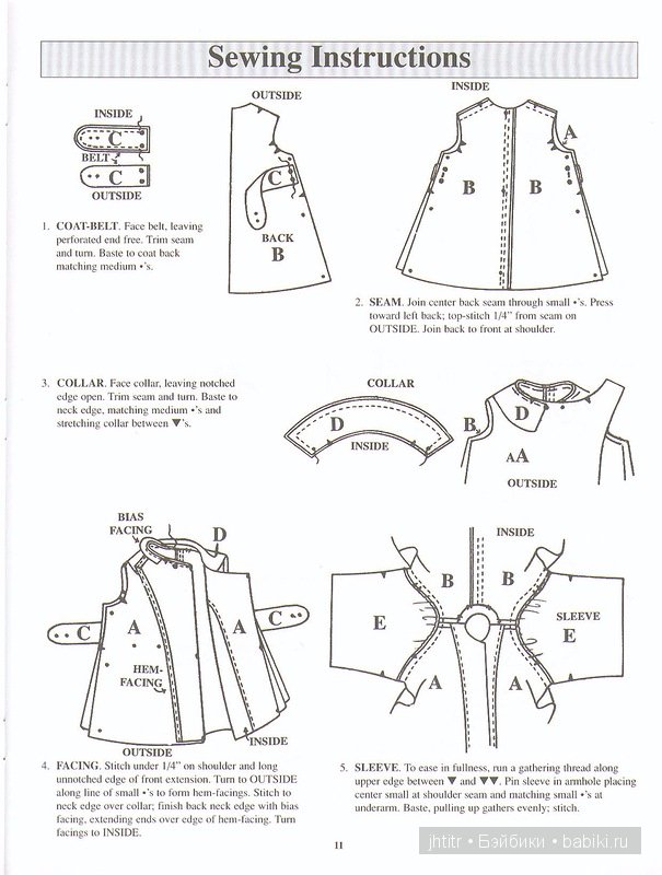 Выкройки кукольной одежды
