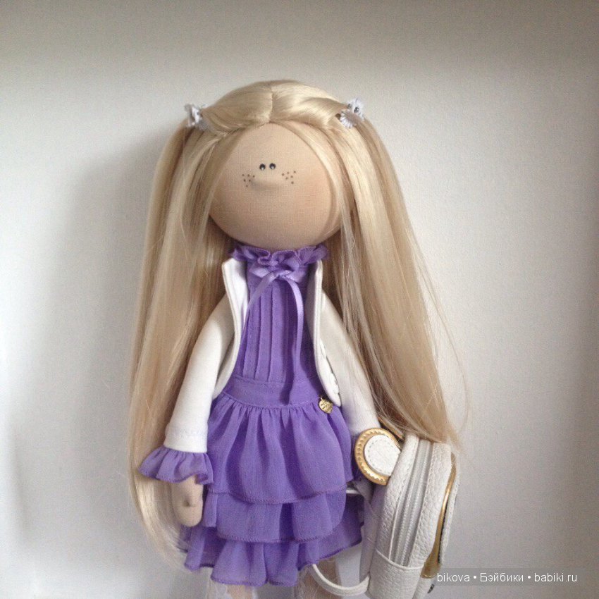 Маруся - именинница интерьерная куколка из ткани (фото 4)