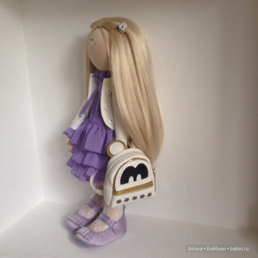 Маруся - именинница интерьерная куколка из ткани (фото 6)