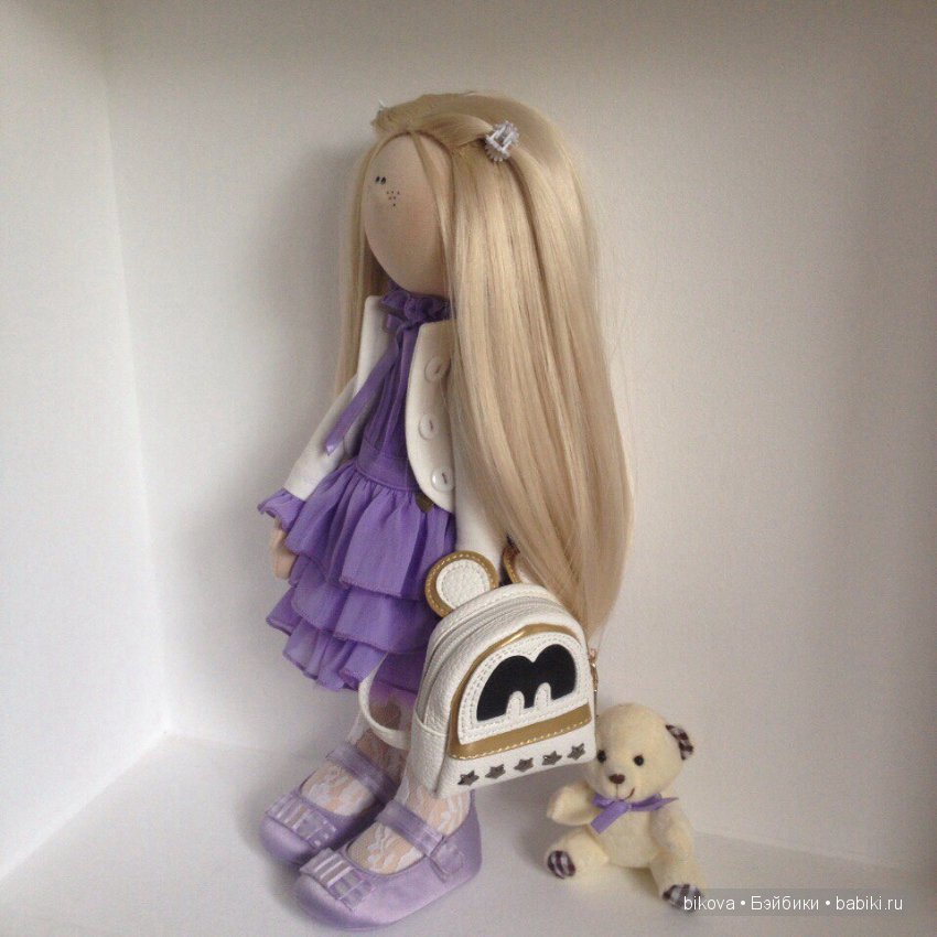 Маруся - именинница интерьерная куколка из ткани (фото 5)