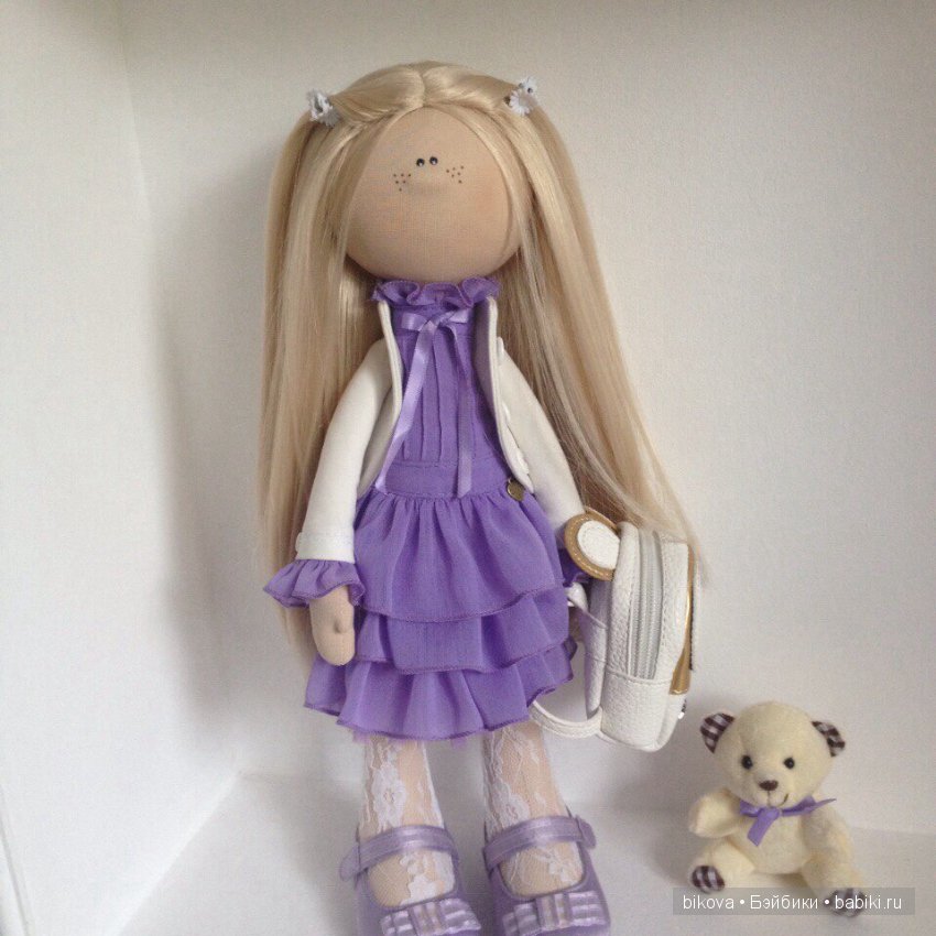 Маруся - именинница интерьерная куколка из ткани
