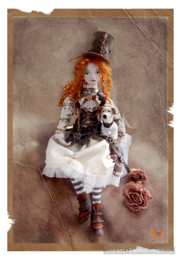 Эстер, подвижная авторская куколка и ее собачка Дороти (фото 3)