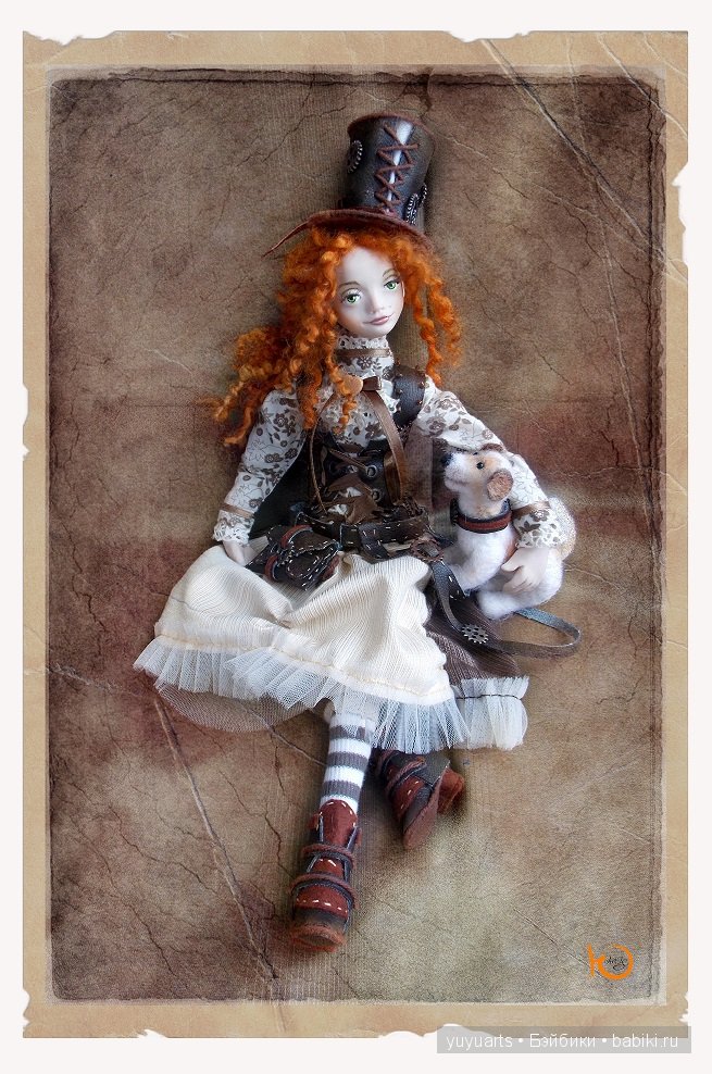 Эстер, подвижная авторская куколка и ее собачка Дороти (фото 5)