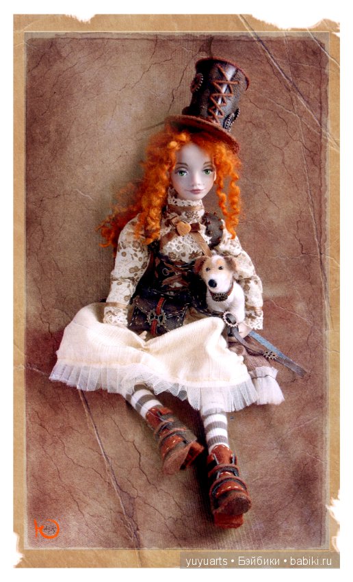 Эстер, подвижная авторская куколка и ее собачка Дороти (фото 2)