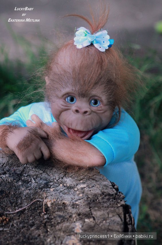 Моя третья обезьянка Анфиска, молд Бинки от Дениз Пратт (фото 3)