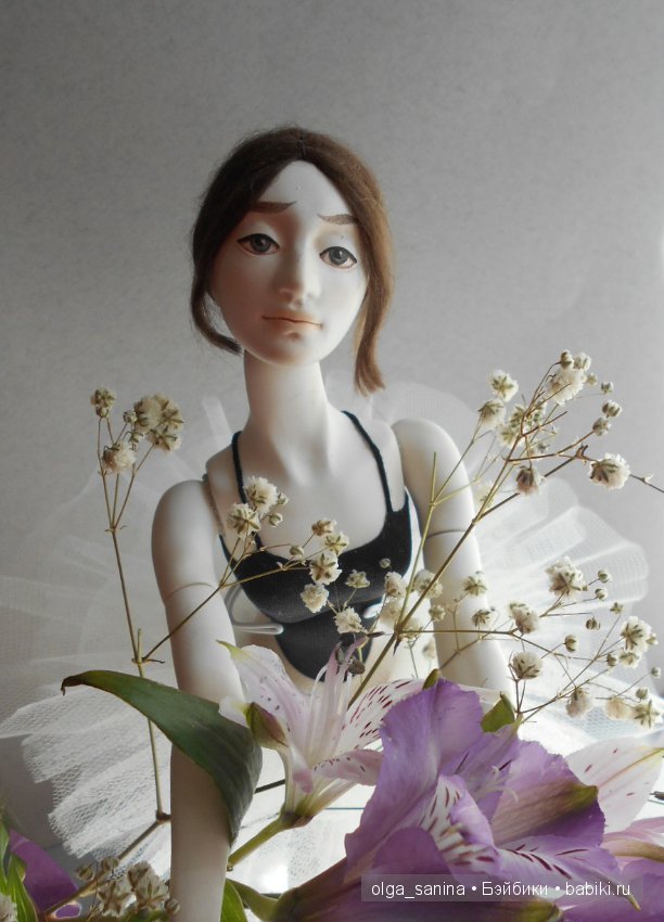 Шарнирная авторская кукла "В балетном классе" (фото 7)