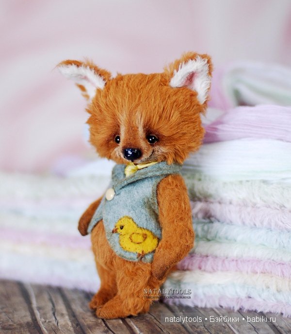 Новенькая игрушка ручной работы лисенок на ладошке (фото 6)
