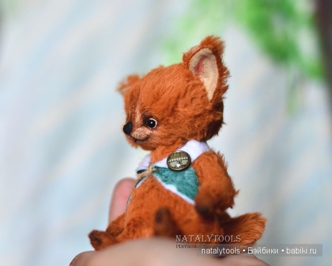 Новенькая игрушка ручной работы лисенок на ладошке (фото 2)